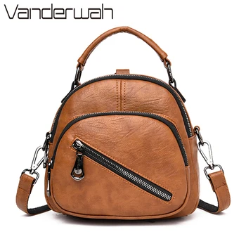 

New 3 in 1 Women Leather Backpack Fashion Small Female Shoulder Bag Sac a Dos Travel Ladies Bagpack Mochilas Bags For Girls Sac