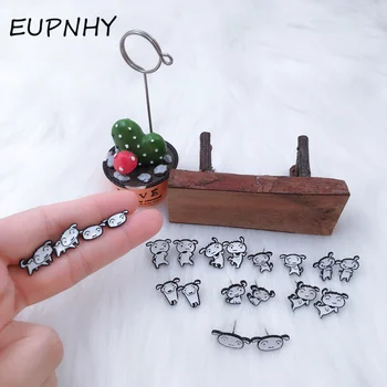

EUPNHY Wholesale 20Pair Cartoon White Dogs Sanimal Stud Earrings Allergy Free Enamel Earrings for Women Jewelry Bijoux