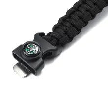 Семь основных зонтик Веревка плетение выживания свисток кремень компас Веревка Браслет спасательный Браслет