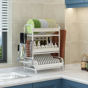 

304 stainless steel bowl sink drain rack to air chopsticks dishes dish supplies storage box kitchen shelves 3