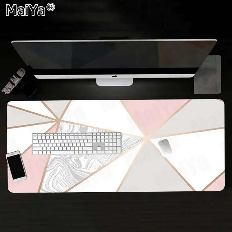Maiya розовый золотой белый мрамор индивидуальные коврики для мышки ноутбук коврик для мышки в стиле аниме большой коврик для мыши клавиатуры коврик - Цвет: Lock Edge 30x80cm