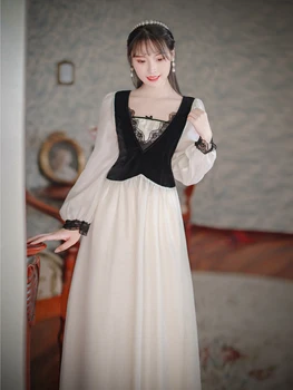 

2020 new fashion women's clothing Full Patchwork Vintage dresses for women dress