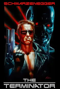 

Terminator Arnold Schwarzenegger The Predator Movie 2 Silk Fabric Wall Poster Art Decor Sticker Bright