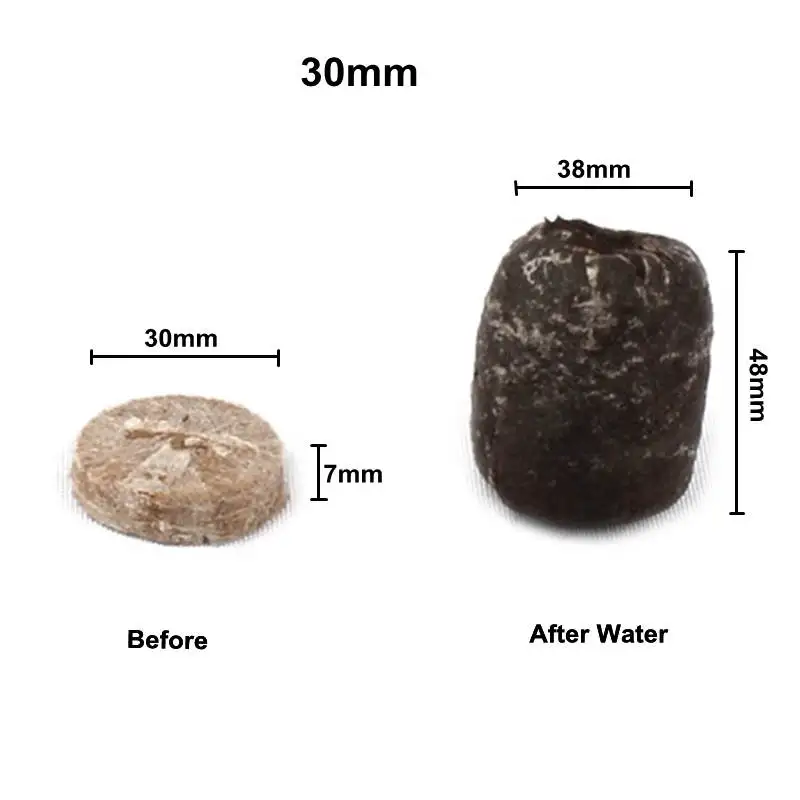 10pcs 25/30/38mm Nursery Block Peat Pellets Garden Planting Seedling Soil Block for Seed Germination Nutrient Soil