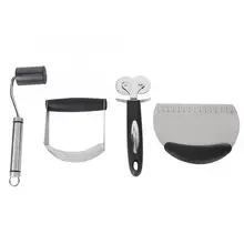 Сливочное торт 4 шт. Нержавеющая сталь DIY Инструменты для выпечки набор инструментов для пиццы режущий нож для теста миксер сплющивающий инструмент