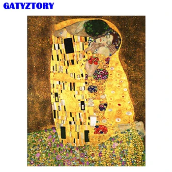 

GATYZTORY Diy Painting By Numbers Acrylic Kit Kiss Painting On Number Adults Frames For Pictures Home Decoration Holiday Gifts