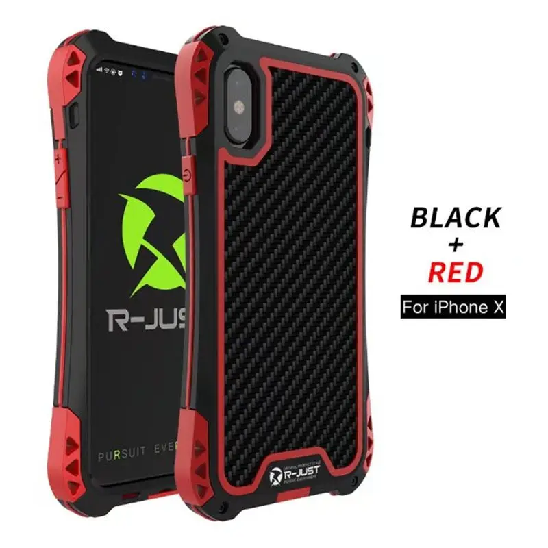 

R-JUST Sturdy Protective Case For iphone 7 7 Plus 8 8 Plus X XS XR Resist Any Drop Impacts Protected for Heavy Work Environment