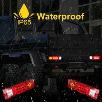 

RV Tail Lights Trailer Rear Turn Signal DC12V 1.5W 11.8"x3.4"x1.1" 2Pcs Car Auto