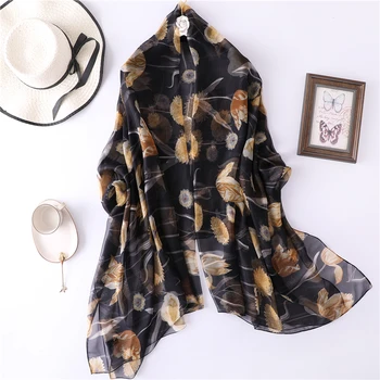 

2020 Zomer Zijden Sjaal Grote Maat Vrouwen Sjaals En Wraps Bloemenprint Hijaabs Sjaals Lady Pashmina Strand Stola Foulard
