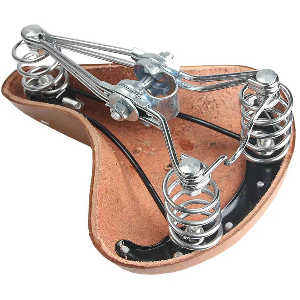 Accessory Retro Leather Universal Shock Absorption Road Bike Old Style Classic Replacement Outdoor Bicycle Saddle Spring Seat