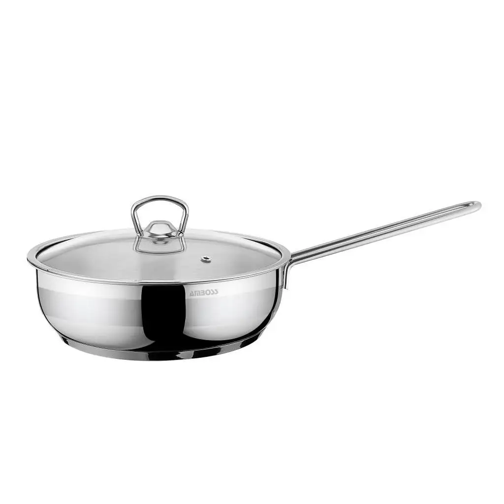 

Amboss Saphire Pan , Steel holder , 22 cm , Stainless Steel , For All Furnace Types , Glass Cover