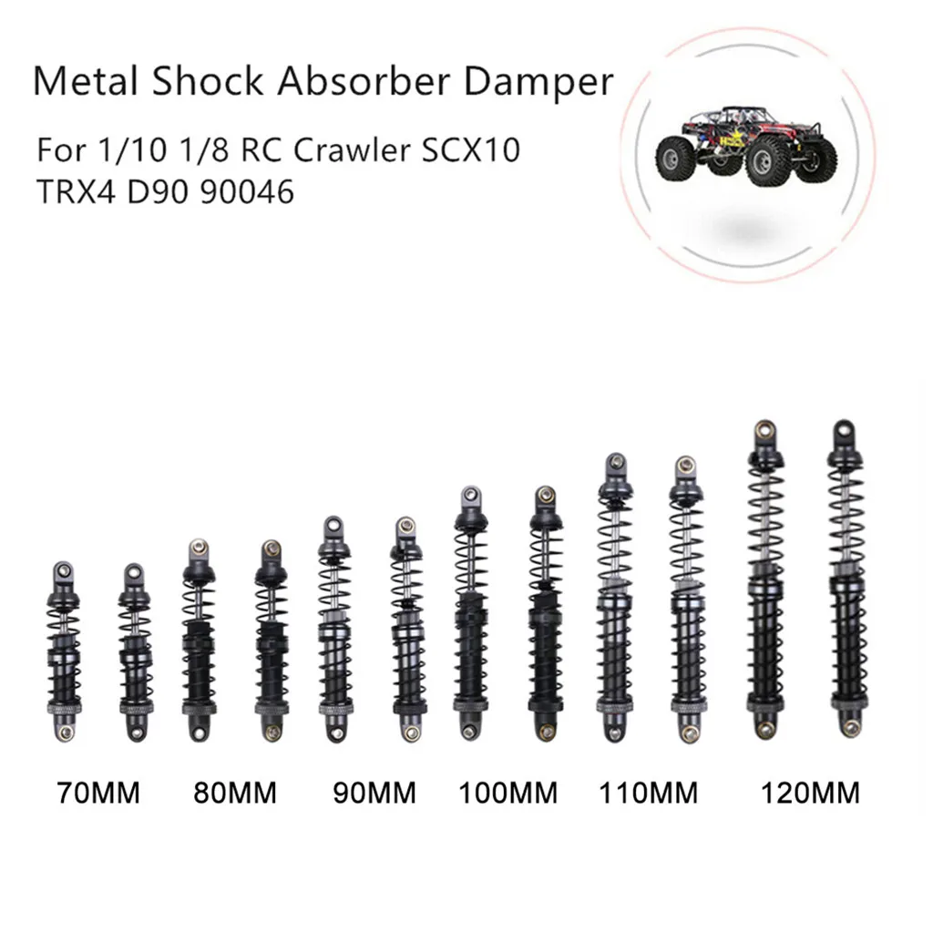 

Adjustable 2pcs Metal Shock Absorber Damper For 1/10 1/8 RC Crawler SCX10 TRX4 D90 90046
