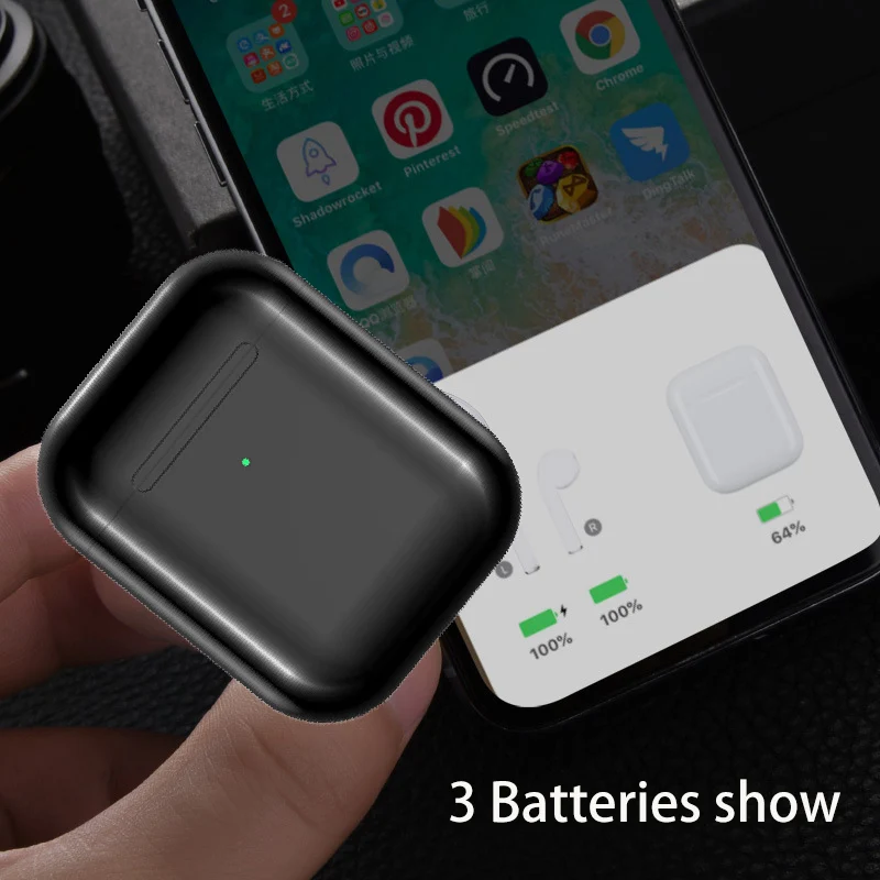 Матовые беспроводные наушники BlackPods 99% same Air 2 Copy, умный светильник, Bluetooth наушники, всплывающее Беспроводное зарядное устройство, гарнитуры