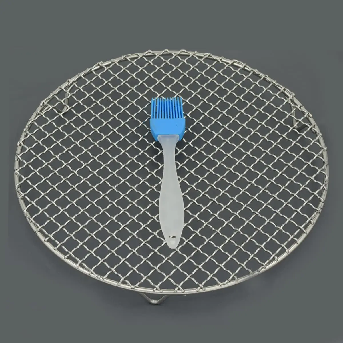 Round Steaming Cooling and Baking Barbecue Rack with 1" Height Legs Heat Resistant Round Cooking Grate Cross Wire Cooking Grid