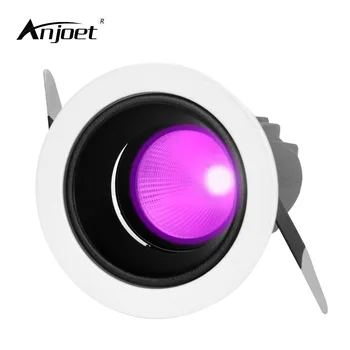 

ANJOT 7W 12W Ultraviolet LED Downlight UV Ceiling Board Round Recessed Light 395nm Bulb Indoor Fluorescent Lamp + Driver