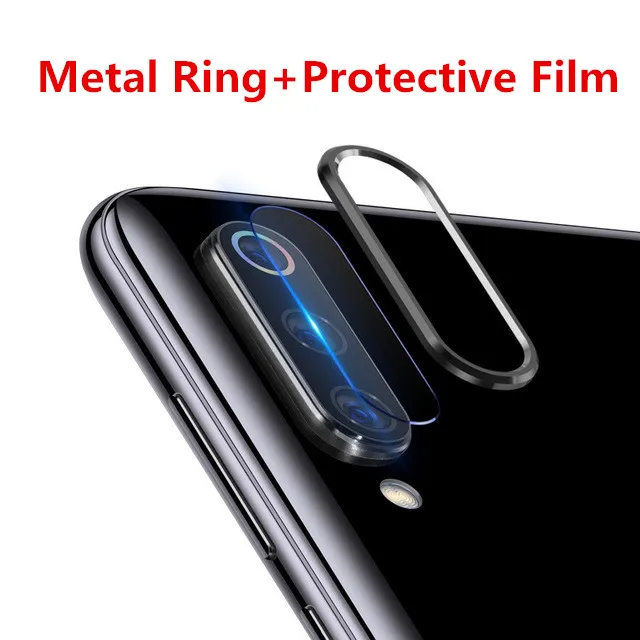 9H закаленное стекло Полный экран протектор для Redmi Note 7 пленка 3 в 1 Metel защитное кольцо объектив камеры пленка для Redmi Note 7 Pro - Цвет: Only Ring and Film