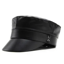 Осенняя и зимняя высококачественная кожаная кепка в армейском стиле, мужская и женская полностью закрытая Кепка в Военном Стиле