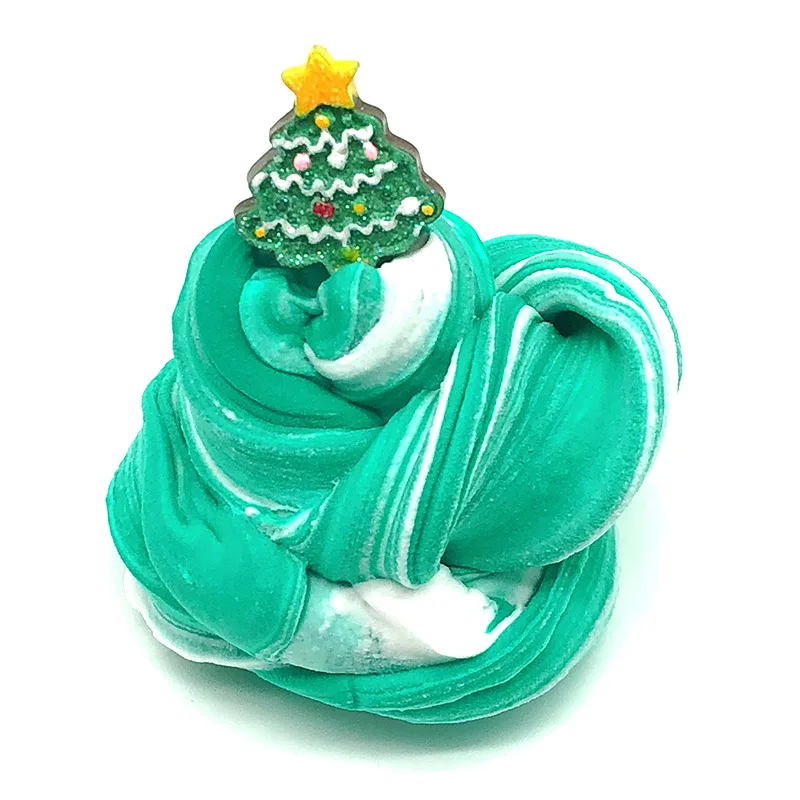 Fluffy Foam Slime Clay Ball Supplies DIY Light Soft Cotton Charms Slime Fruit Kit Cloud Craft Antistress Kids Toys for Children - Цвет: christmas trees