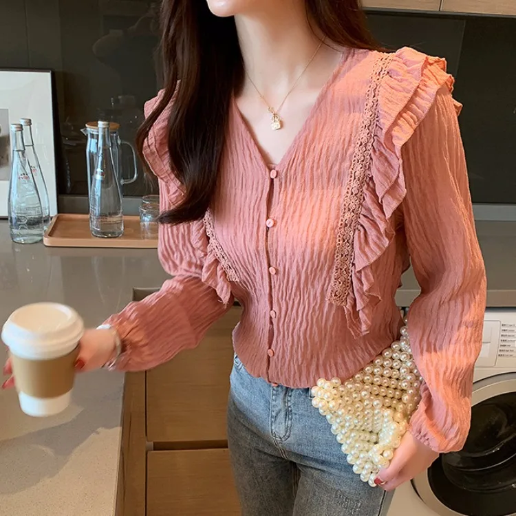 

Hot Selling Chiffon Shirt WOMEN'S Dress Autumn Clothing 2019 New Style Trend Western Style Fashion Autumn on Clothes Long Sleeve