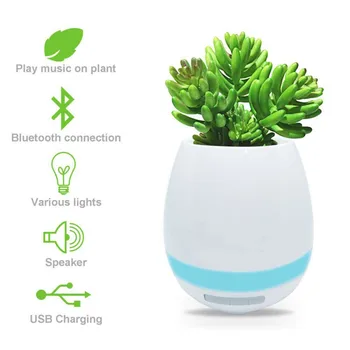

Smart Flower Pot Garden Herb Potted Plant Flower Hydroponics Sensor Bluetooth Speaker Pot Home Decor Box Stereo Decorative 2