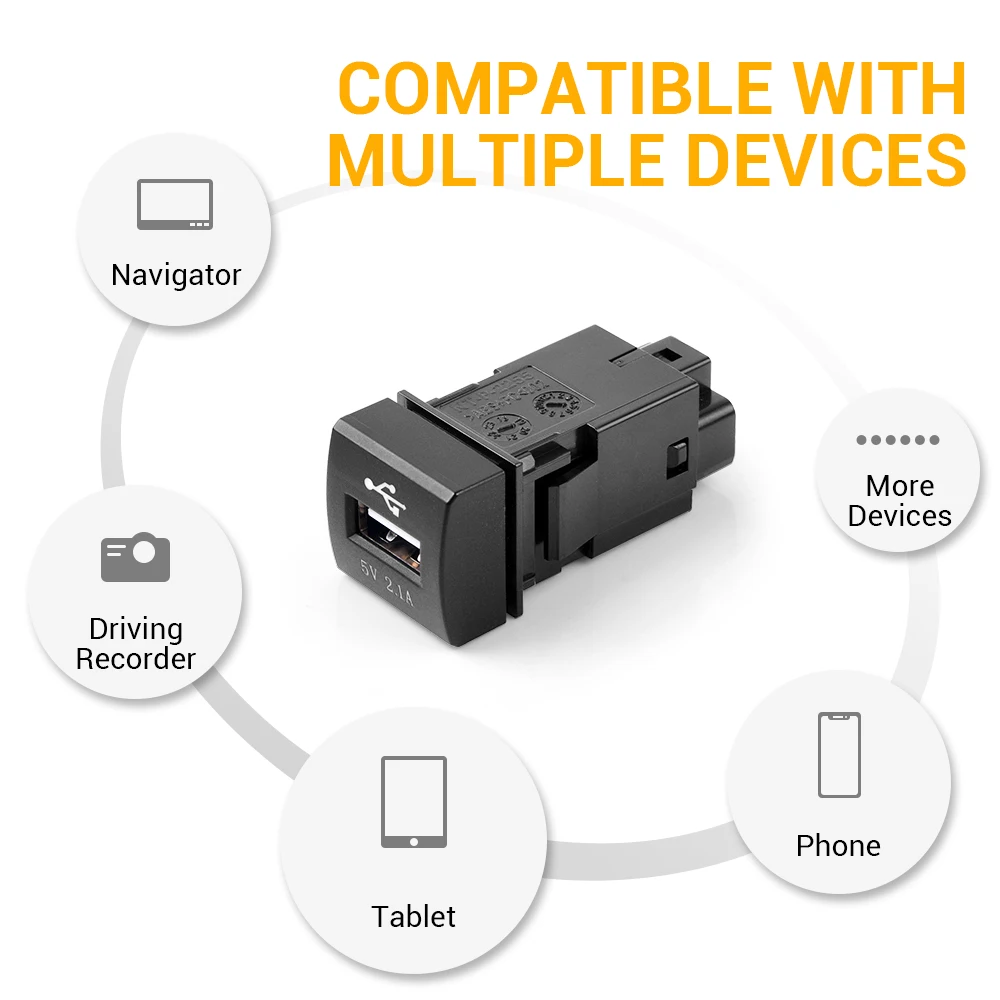 Ceny MICTUNING 2.1A USB szybka ładowarka samochodowa z lampka kontrolna led szybkie ładowanie uniwersalny dla tablet z funkcją telefonu dla Toyota modeli w 2018 roku