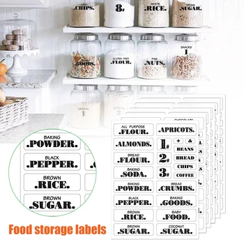 

Farmhouse Pantry Labels 6 Sheets Transparent Waterproof Pantry Stickers Food Jar Labels for Pantry Organization HG99