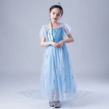 

Elsa New Princess Dress Girl Dress Snow Queen Costume Children's Show Dresses Girl Clothing Halloween Christmas Frozen2