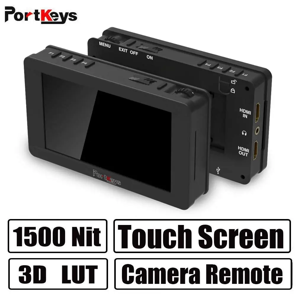 

Portkeys LH5 HDR 1500nit Touch Screen Monitor 5 Inch Camera Monitor 4K HLG, 3D LUT Waveform,Touch Remote Camera