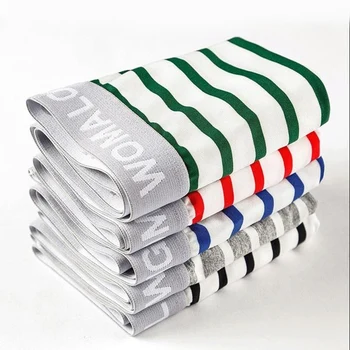 

4pcs/lot Plus size stripe boxer men underwear Homme mens print boxer shorts Male fashsion sexy breathable boxers XL-4XL