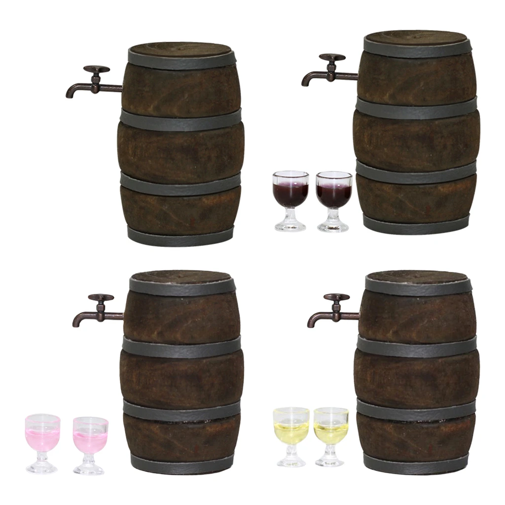 Muebles en miniatura de barril de vino, modelo de barril de cerveza para  casa de muñecas a escala 1:12, Bar, adornos de escena de vida|Juguetes de  cocina| - AliExpress