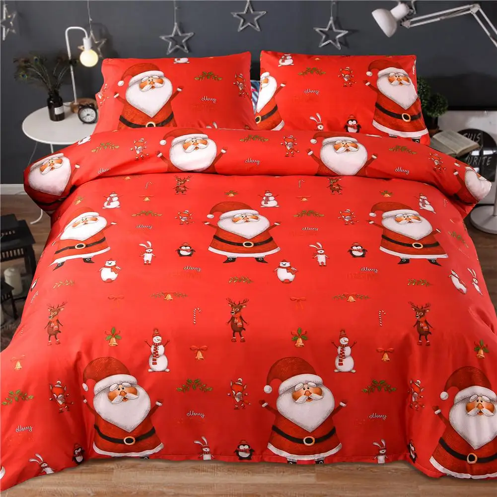 Одиночный двойной пододеяльник домашний текстиль Санта Клаус узор наволочка мультяшное Одеяло Покрывало стеганое одеяло подходит для взрослых