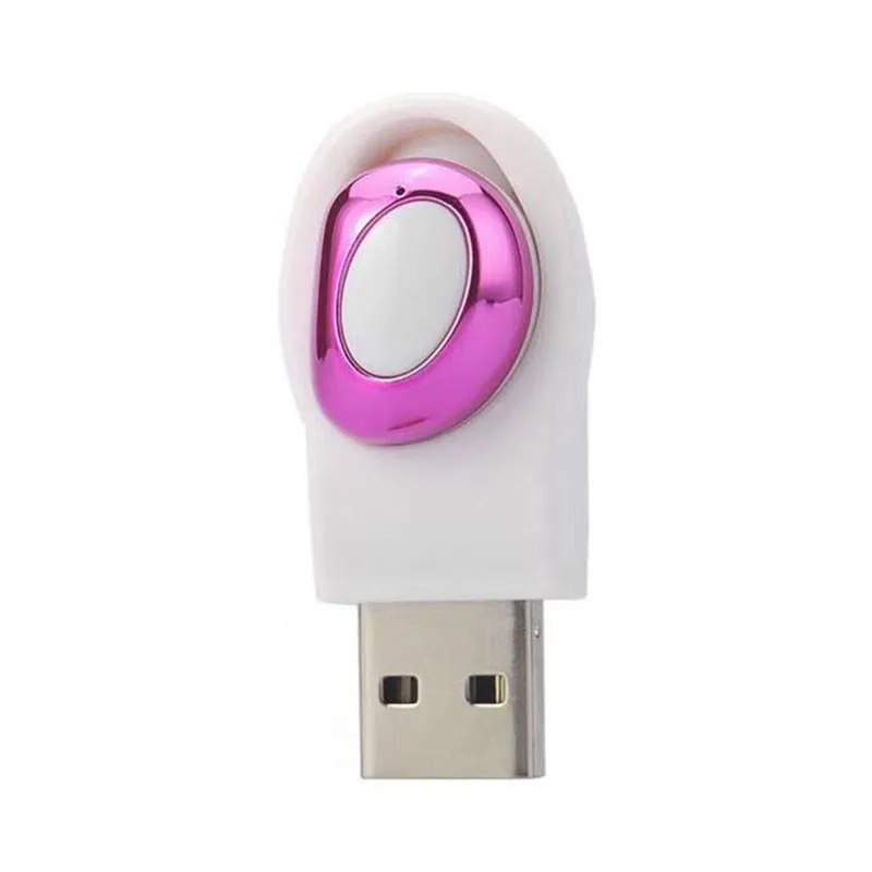 USB Bluetooth наушники мини M18 с магнитной зарядкой USB зарядка скрытый невидимый наушник микро мини беспроводная гарнитура - Цвет: white pink