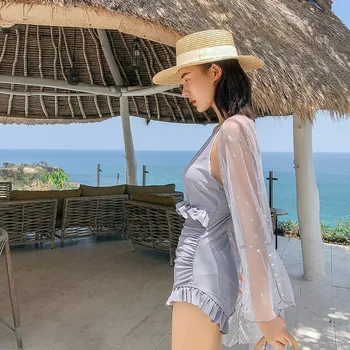 

One Piece Swimsuit Woman Swimwear With Push Up Women May Female Beach Bikini One-Piece Fanins Sexy Long Sleeve Hot Bathing Suit