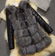 

Fashion Women Winter Casual Fur Coat Pu Leather Jacket Faux Fox Fur Slim Fit Jacket Winter Outwear Fur Jacket