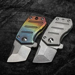 Mini couteau pliant d'extérieur en alliage de titane S35VN, acier de haute qualité, tactique de survie en plein air, porte clés, outil EDC 