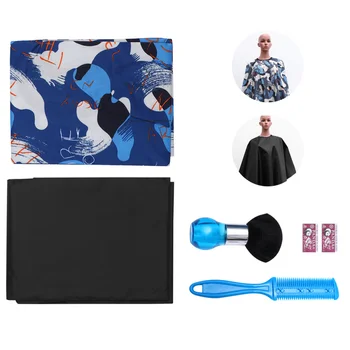 

4pcs Dolphin Barber Cape Set Lovely Useful Adorable Kids Haircut Set Hair Neck Duster Brush Hair Cutting Apron Hair Razor Comb f