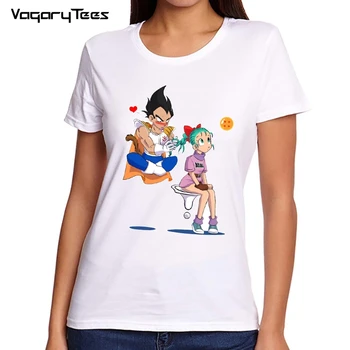 

2020 Women T Shirt dragon ball T-Shirt Young Vegeta wife love dragon ball females Tee Tops