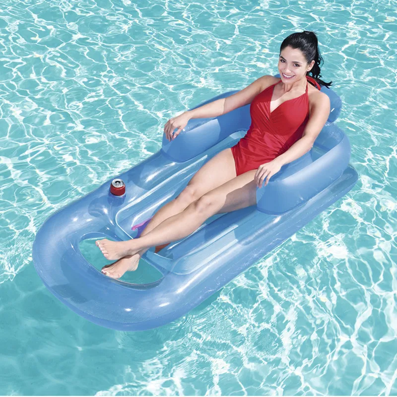 Inflatable Floating Row 157x89cm Beach Swimming Air Mattress Pool Floats Floating Lounge Sleeping Bed for Water Sports Party (2)