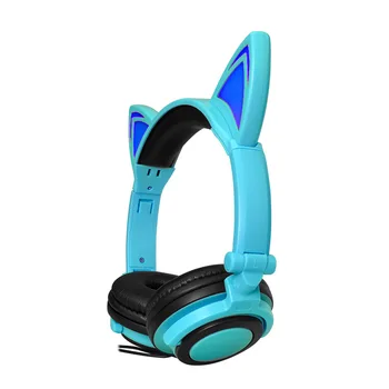 

Boutique recommended explosion models new children's cartoon cat ears head-mounted luminous foldable mobile music headphones