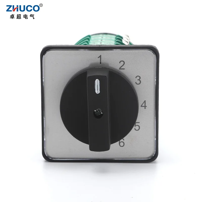 ZHUCO KDHC-32/3X7-5 690V 32A 1-7 7 위치 5 극 은색 접촉 조정 가능한 용접 기계 로터리 전환 캠 스위치