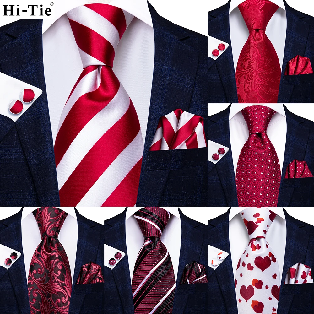 The latest design style 100 Silk MensTies Blue Red Black Gold Solid