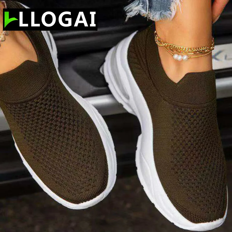 2021 Womens Vulcanized Shoes Female Walking Flat Antislip Breathable Walking Shoes Woman Sneakers Cushion Shoes Large Size43