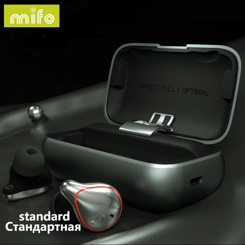 grey standard TWS наушники mifo O5 O7 Bluetooth 5,0 настоящие Беспроводные водонепроницаемые Bluetooth наушники спортивные 3D стерео звуковые наушники - Цвет: grey standard