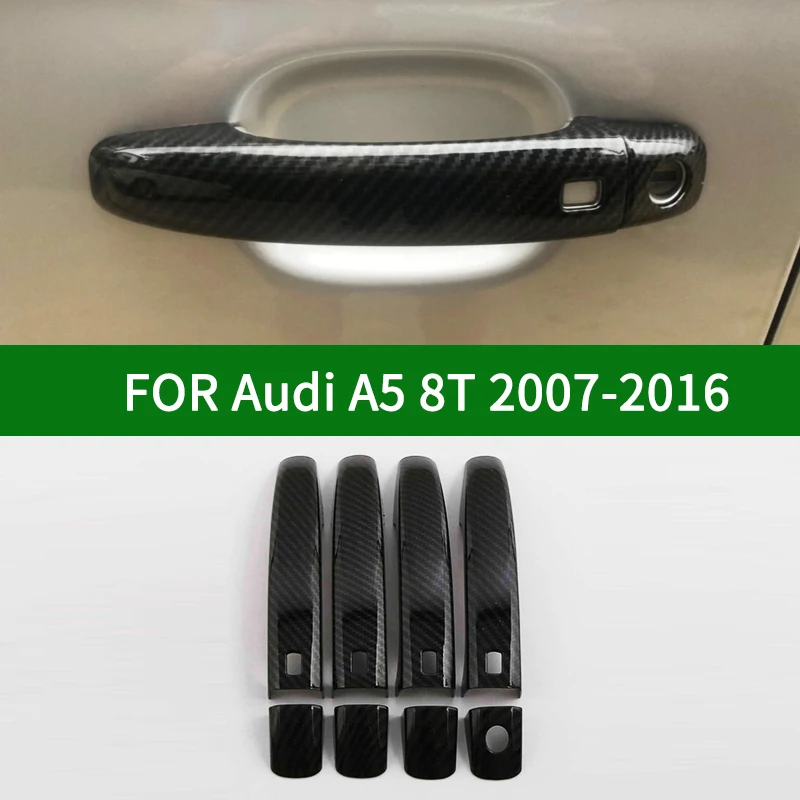 Чехлы из углеродного волокна на дверные ручки для Audi A5 8T 2007 2016 отделка без ключа