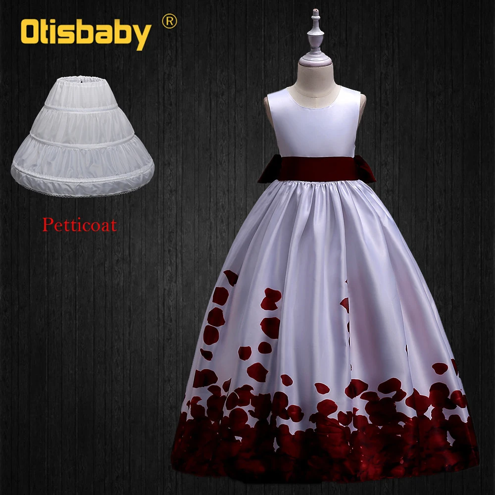 Children Communion Dresses for Kids Girls Princess Graduation Gowns Teenger Formal Flower Printed Wedding Ceremony |