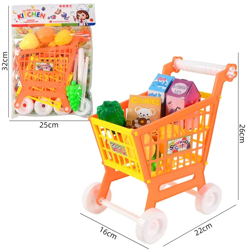 Корзина для покупок фрукты и овощи ролевые игры многоцветный мультфильм милые пластиковые детские развивающие продукты игрушки