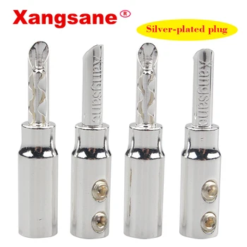 

Xangsane 8pcs 50pcs 100pcs pure copper silver-plated speaker wire plug banana head free soldering audio wiring plug