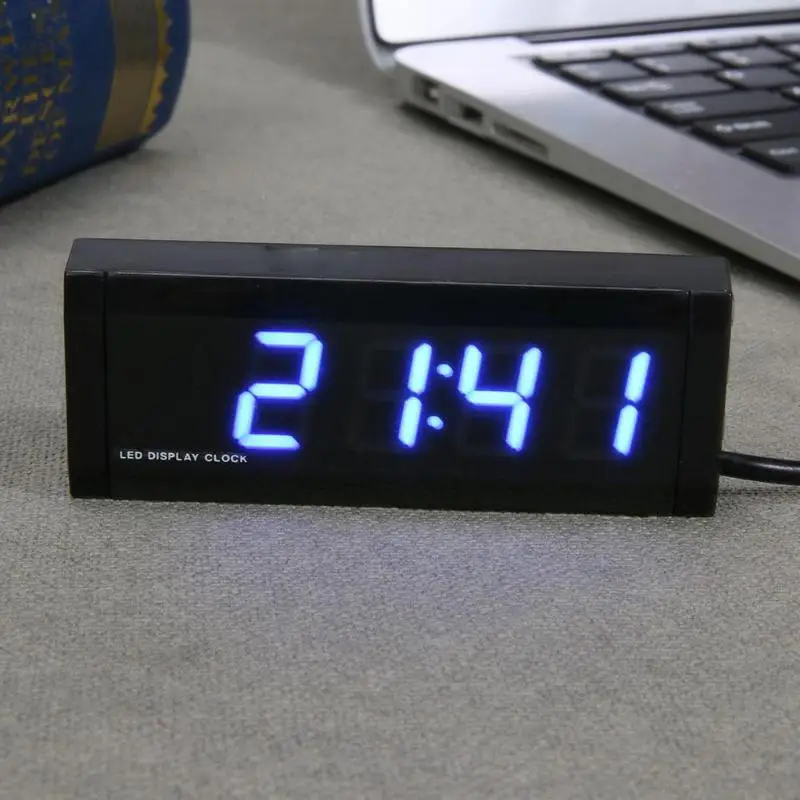 

Car Interior Thermometer Clock LED Digital Display Calendar 12/24 Hours Automovil Klok