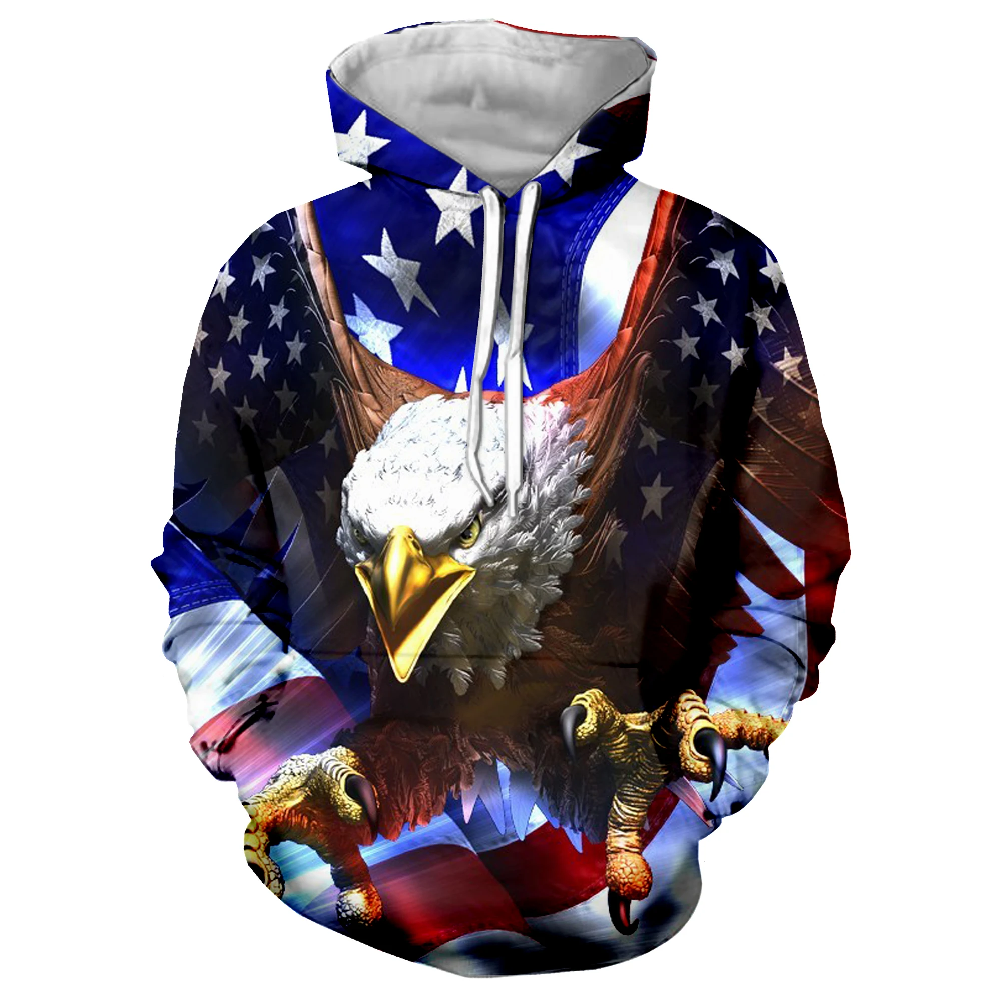 

Harajuku New Cool USA Flag Eagle Hoodies 3D Printed Men's Hipster Streetwear Pullover Hoodie Unisex Casual Sportswear Coat 5XL