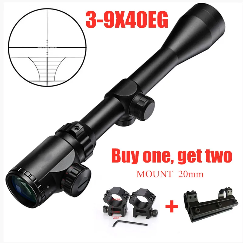 20mm 3-9X40 охотничий Воздушный прицел для винтовки провод дальномер Сетка арбалет или Mil точка Сетка прицел тактический оптические прицелы - Цвет: 20mm
